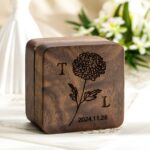 Embrace Your Love Story – Handcrafted Wooden Birth Flower Ring Box – For Couples Celebrating Forever - Image 4