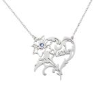 Embrace Love's Bloom – Custom Heart Necklace with Birthflower & Birthstone – A Cherished Keepsake for Mom, Sister, or Friend - Image 10