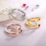 Embrace Heritage and Heart – Custom Arabic Name Ring with Birthstone – A Timeless Treasure for Her Special Moments - Image 3
