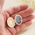 Carry Love Close – Custom Photo & Birth Flower Oval Locket Necklace – A Tender Gift for Mom and Her Special Moments - Image 3