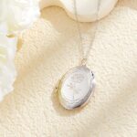 Carry Love Close – Custom Photo & Birth Flower Oval Locket Necklace – A Tender Gift for Mom and Her Special Moments - Image 4