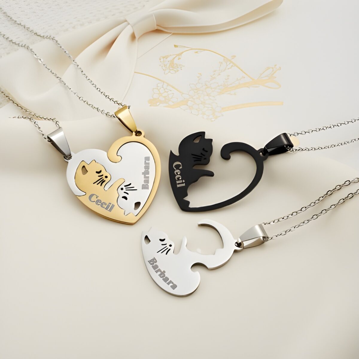 Custom cat necklace for friends and sisters