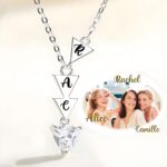 Embrace Our Bond – Custom Triangle Initial Necklace with Sparkling Zirconia – For Sisters, Friends & Your Tribe - Image 2