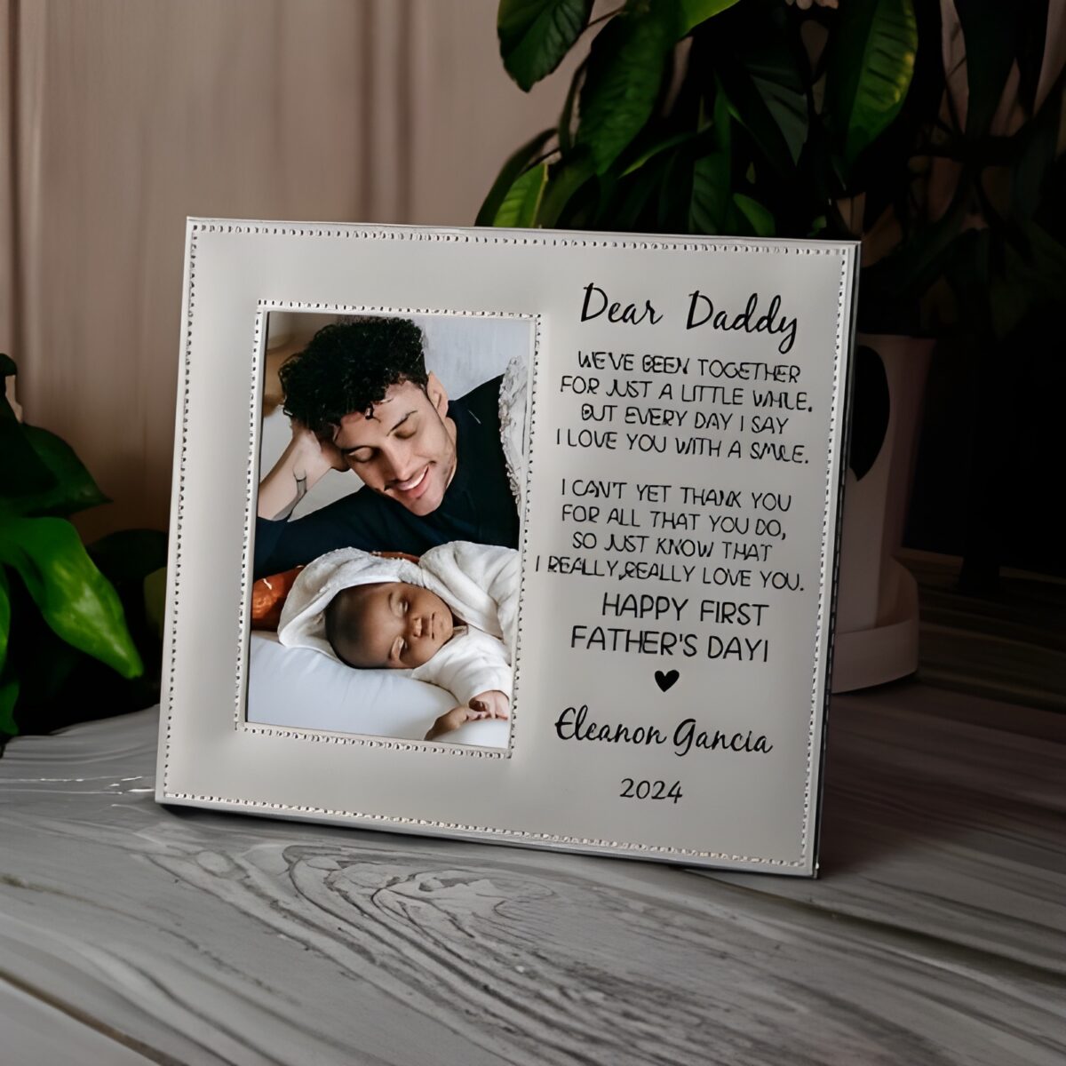 Custom photo frame for new dads capturing special moments