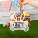 Personalized Easter Bunny Money Holder – Wooden Basket Stuffer & Decor For Kids, Teens & Family - Image 4