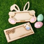 Personalized Easter Bunny Money Holder – Wooden Basket Stuffer & Decor For Kids, Teens & Family - Image 5