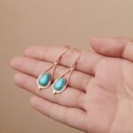 Embrace Timeless Beauty – Vintage Turquoise Teardrop Earrings – For Her Most Cherished Moments - Image 2