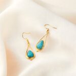 Embrace Timeless Beauty – Vintage Turquoise Teardrop Earrings – For Her Most Cherished Moments - Image 3