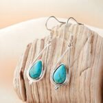 Embrace Timeless Beauty – Vintage Turquoise Teardrop Earrings – For Her Most Cherished Moments - Image 5