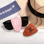 Custom leather glasses clip for stylish travel lovers