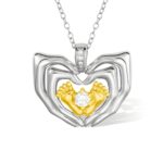 Birthstone footprint necklace for new moms