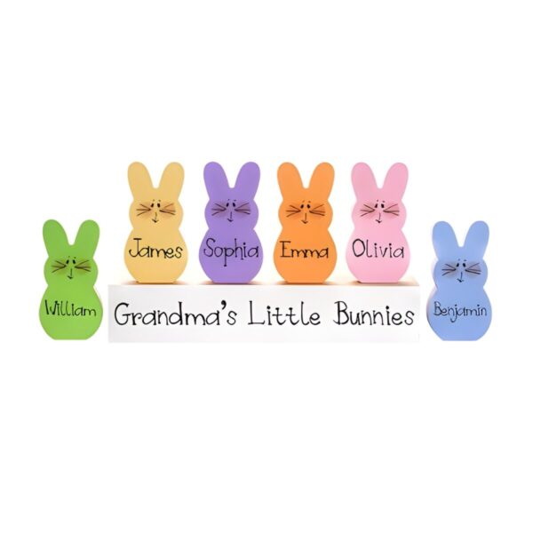 Custom grandma bunny block set for Easter decor