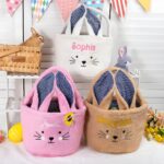 Personalized Easter Bunny Basket – Plush Rabbit Candy Tote & Storage Bucket For Kids & Family - Image 2