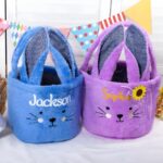 Personalized Easter Bunny Basket – Plush Rabbit Candy Tote & Storage Bucket For Kids & Family - Image 3