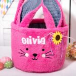 Personalized Easter Bunny Basket – Plush Rabbit Candy Tote & Storage Bucket For Kids & Family - Image 4