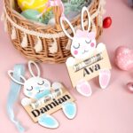 Personalized Easter Bunny Money Holder – Custom Wooden Cash Stand For Baskets, Parties & Gifts - Image 2
