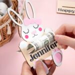 Personalized Easter Bunny Money Holder – Custom Wooden Cash Stand For Baskets, Parties & Gifts - Image 5