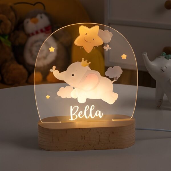 Personalized animal acrylic night light for sweet dreams