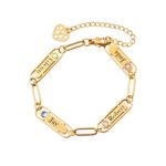 Custom name birthstone bracelet for family love