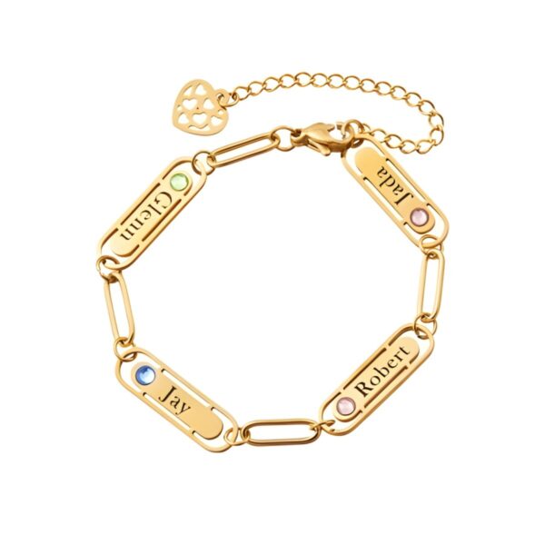 Custom name birthstone bracelet for family love