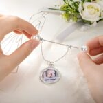 Embrace Loved Ones Close – Custom Bridal Bouquet Charm with Photo & Engraving – A Cherished Wedding Keepsake for Her - Image 5