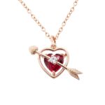 Embrace Eternal Love – Heart Birthstone Arrow Necklace – For Her Most Cherished Moments - Image 3