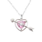 Heart birthstone arrow necklace for cherished moments