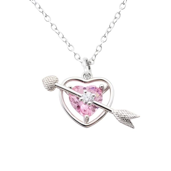 Heart birthstone arrow necklace for cherished moments