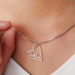 Carry Her Name Close to Heart – Custom Sterling Silver Heart Necklace – For Cherished Women & Special Moments - Image 6
