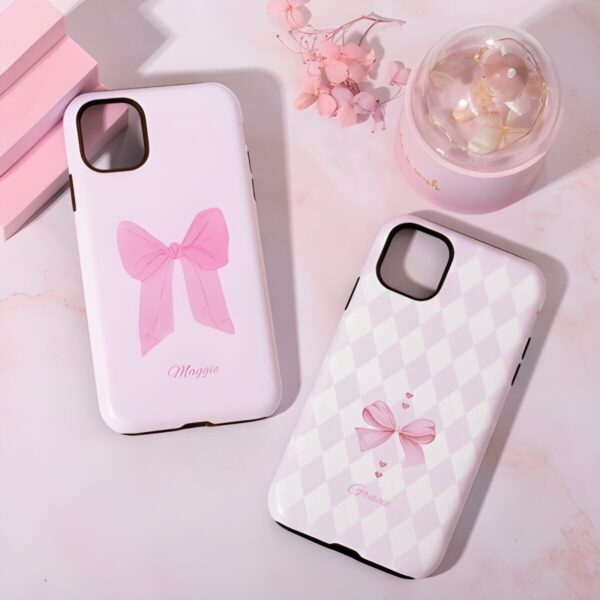 custom pink bow phone case for besties