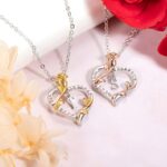 Embrace Love’s Bloom – Custom Initial Rose Heart Necklace – A Cherished Keepsake for Her Special Day - Image 3