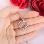 Embrace Love’s Bloom – Custom Initial Rose Heart Necklace – A Cherished Keepsake for Her Special Day - Image 4