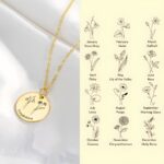 Embrace Your Story – Birth Flower Necklace with Custom Engraving – A Cherished Keepsake for Her - Image 2