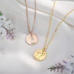 Embrace Your Story – Birth Flower Necklace with Custom Engraving – A Cherished Keepsake for Her - Image 3