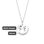 Embrace Your Story – Birth Flower Necklace with Custom Engraving – A Cherished Keepsake for Her - Image 9