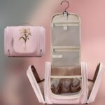Custom name birth flower toiletry bag for travel