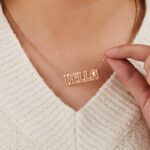 Carry Her Name Close – Custom Hollow Font Name Necklace – A Tender Treasure for Her Special Day - Image 9
