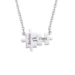 Engraved puzzle necklace for autism moms