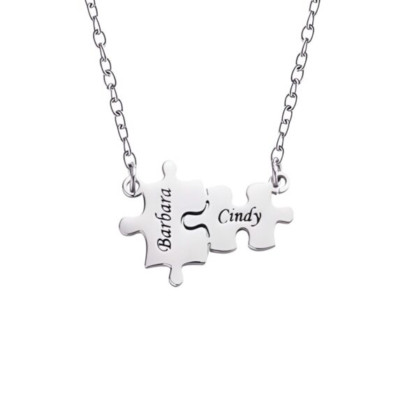 Engraved puzzle necklace for autism moms