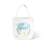 Easter Bunny Watercolor Bucket Bag for egg hunts