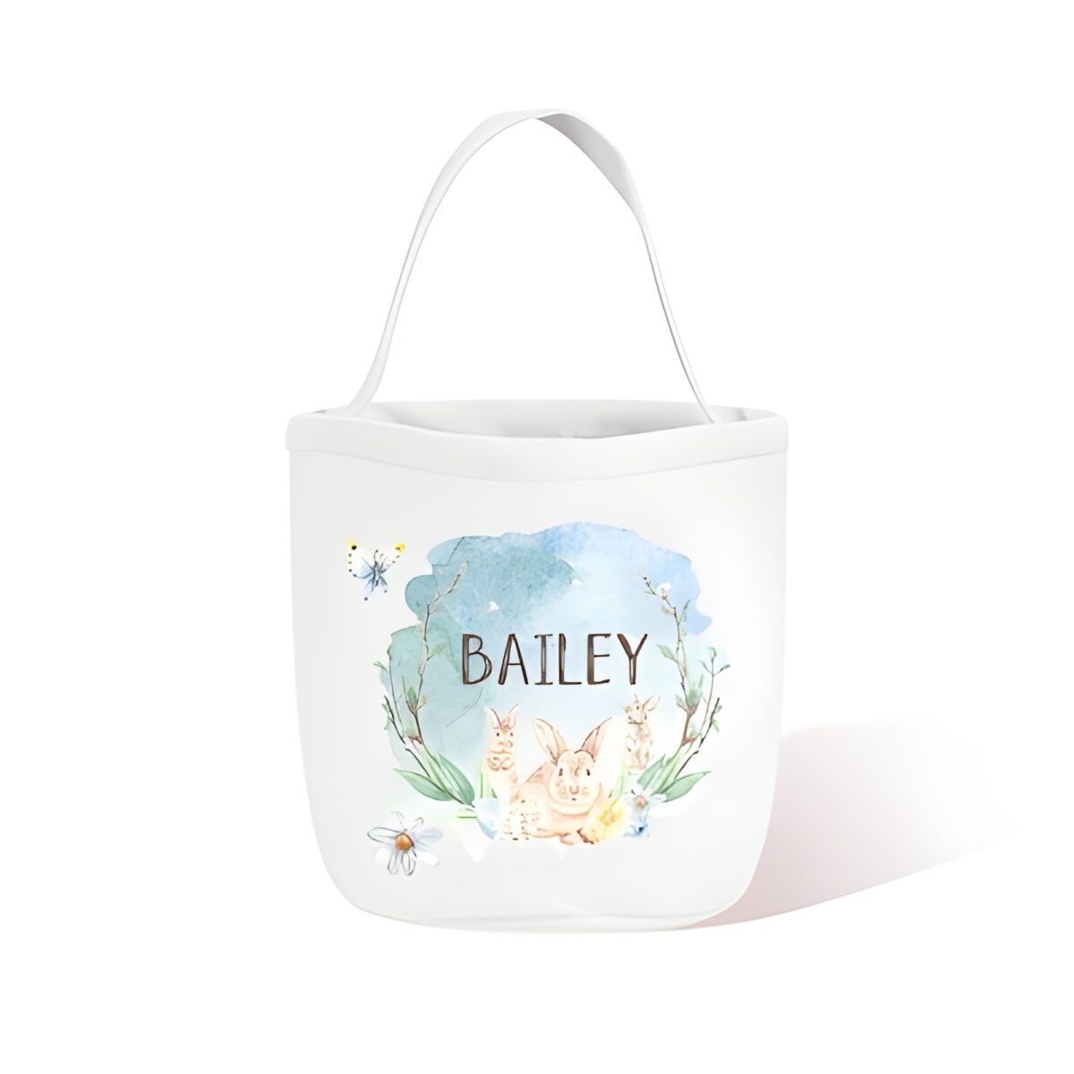 Easter Bunny Watercolor Bucket Bag for egg hunts