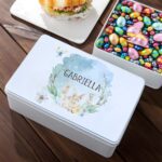 Personalized Easter Bunny Watercolor Cookie Tin – Custom Name Treat Box With Lid For Kids, Toddlers & Family - Image 4