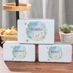 Personalized Easter Bunny Watercolor Cookie Tin – Custom Name Treat Box With Lid For Kids, Toddlers & Family - Image 6