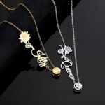 Embrace Her Story – Birthflower & Zodiac Necklace with Name – A Cherished Keepsake for Mom or Her - Image 3