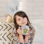 Personalized Easter Bunny Enamel Mug – Custom 11oz Hot Cocoa & Coffee Cup For Kids, Girls, Boys & Toddlers - Image 2