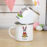 Personalized Easter Bunny Enamel Mug – Custom 11oz Hot Cocoa & Coffee Cup For Kids, Girls, Boys & Toddlers - Image 4