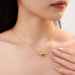 Embrace Her Story – Custom Name Necklace with Heart Birthstone – A Timeless Treasure for Her Special Moments - Image 6