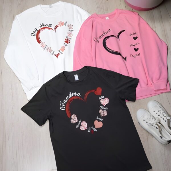 Custom grandma and grandkids name shirt design