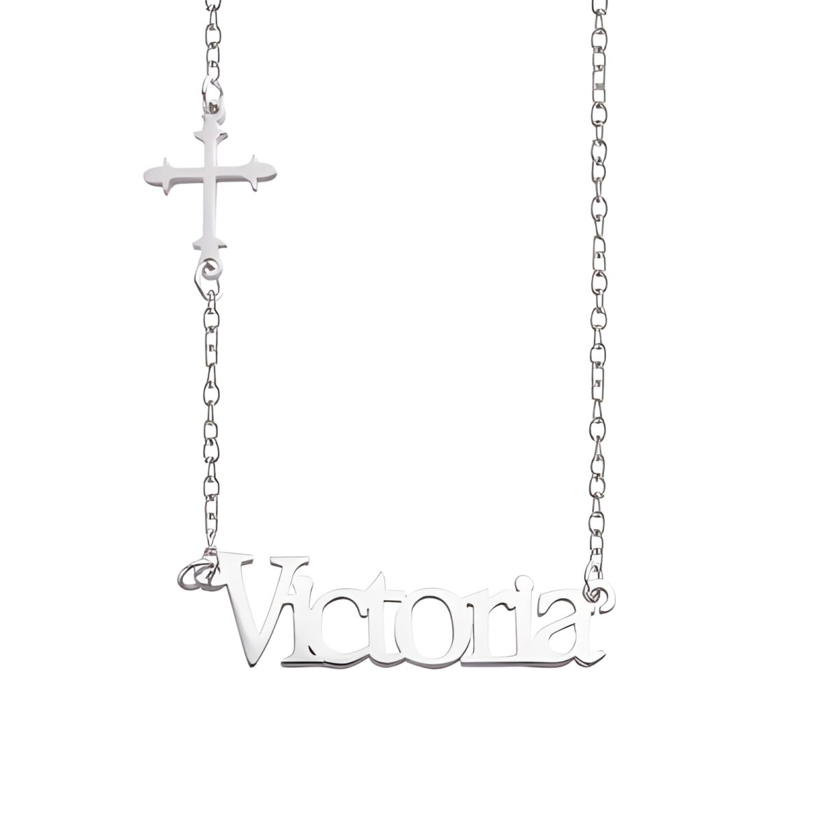 Sideways name cross necklace for personalized faith