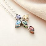 Embrace Faith and Color – Birthstone Cross Necklace in Sterling Silver – A Cherished Keepsake for Her Sacred Moments - Image 8